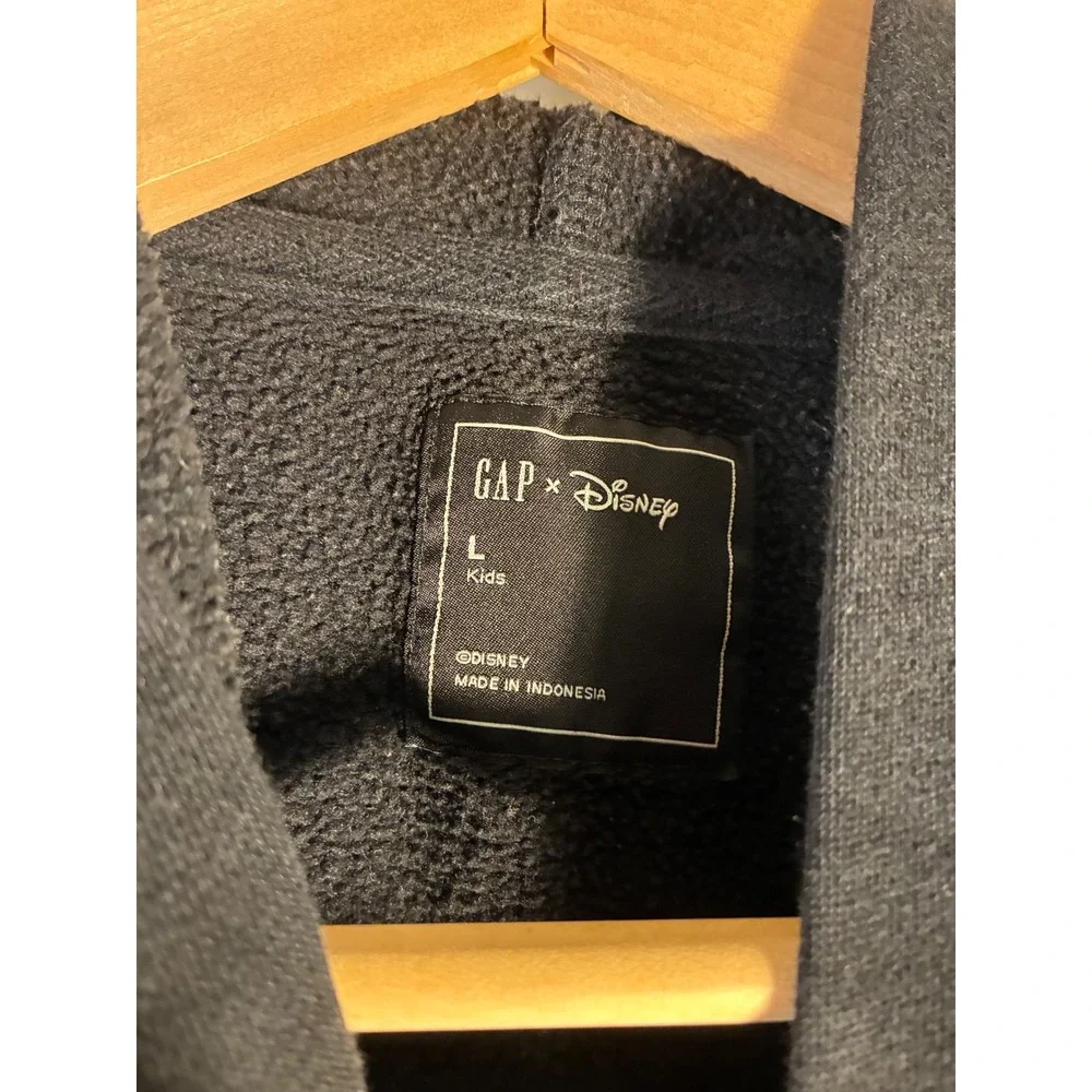 Gap x Disney Mickey Mouse Logo Hoodie Kids Large Black Pullover Sweatshirt